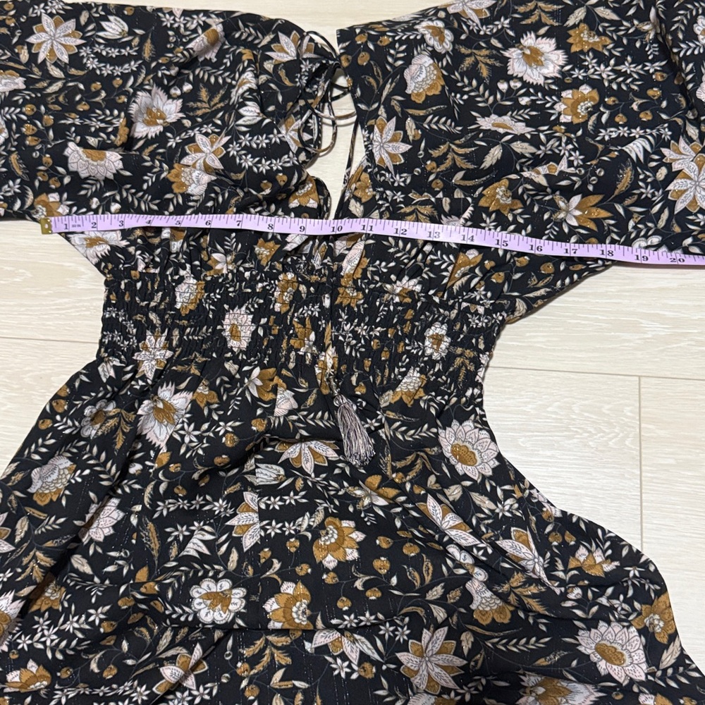 Lovestitch Boho Floral Dress in Black, White, and Tan - Picture 5 of 10